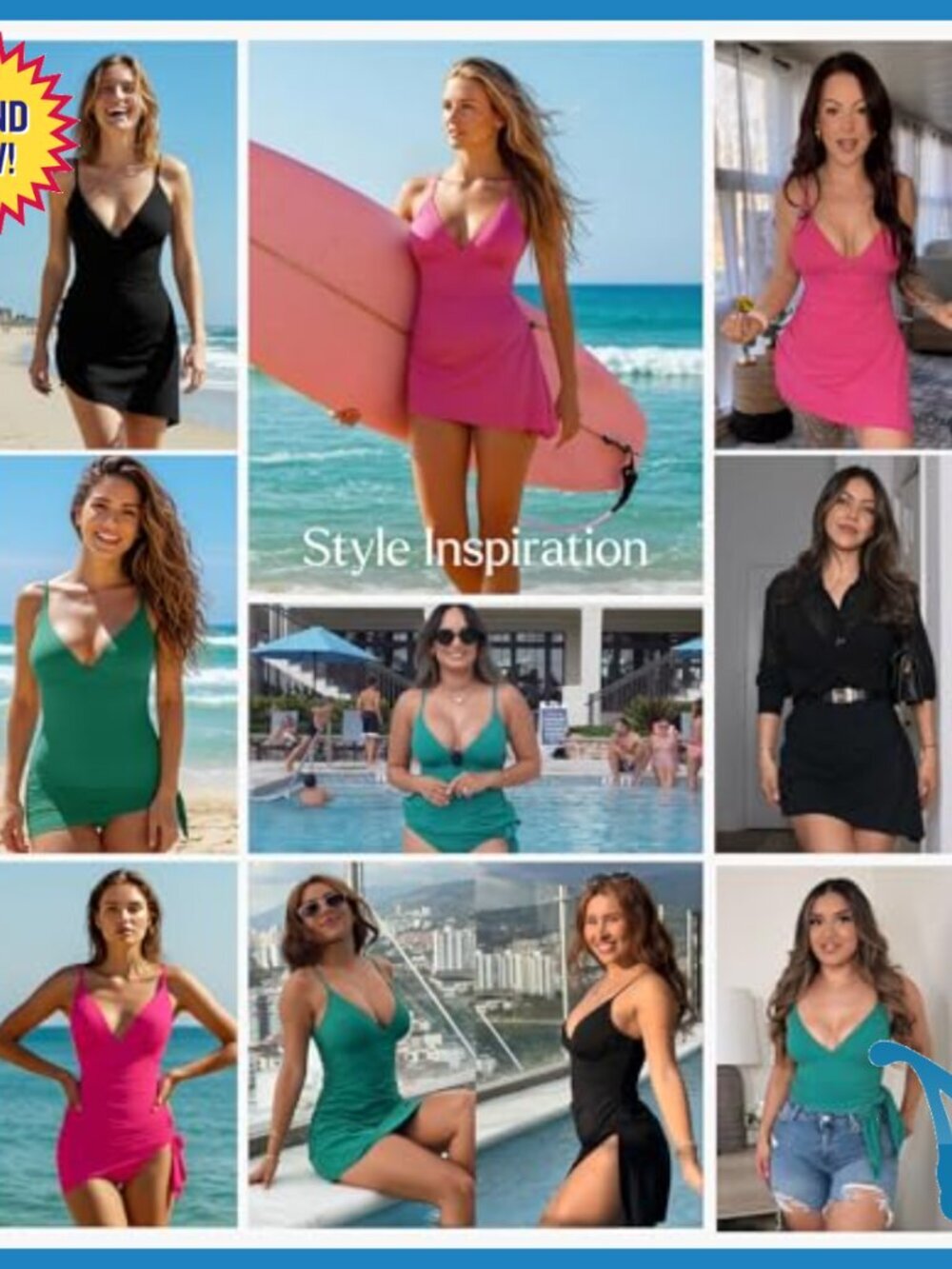 Tummy Control One Piece Swim Dress Ruched Shapewear Bathing Suit - Picture 3 of 7